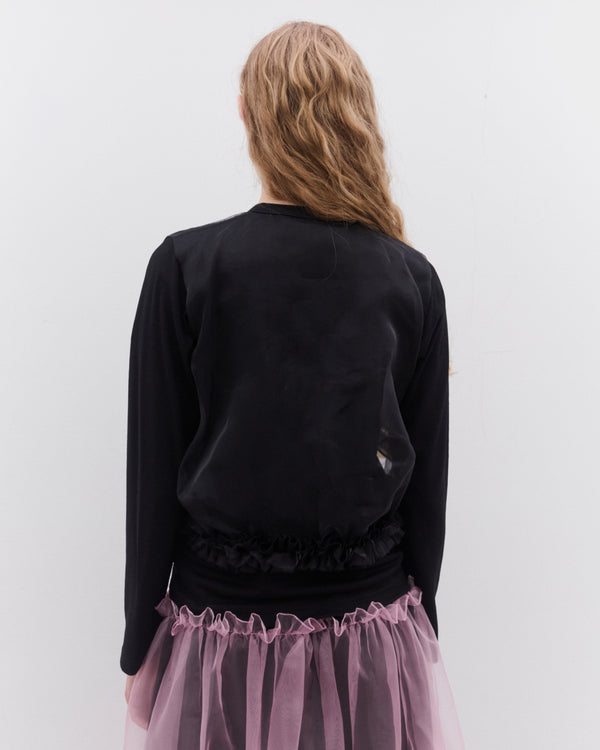 Noir Kei Ninomiya - Women’s Tulle Overlay Cardigan - (Black)