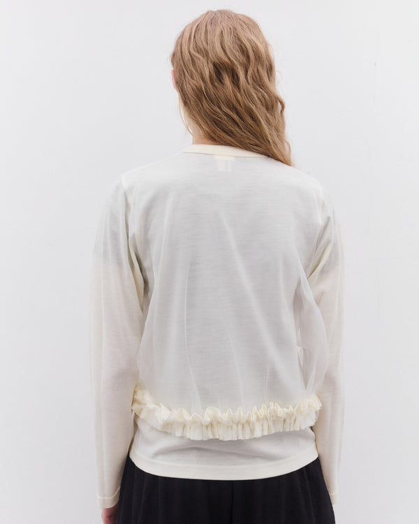 Noir Kei Ninomiya - Women’s Tulle Overlay Cardigan - (Off White)