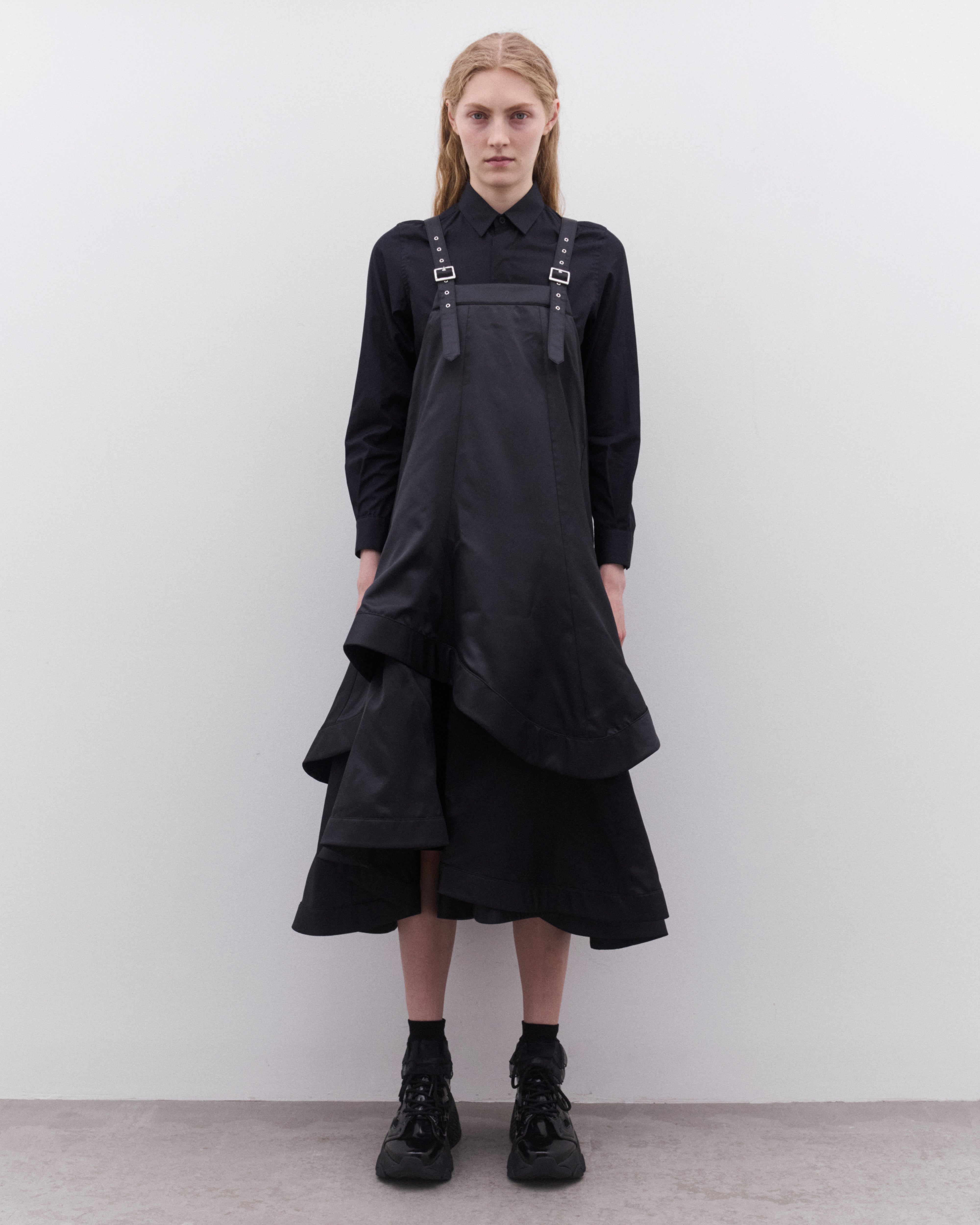 Noir Kei Ninomiya: Women's Layered Overall Dress (Black