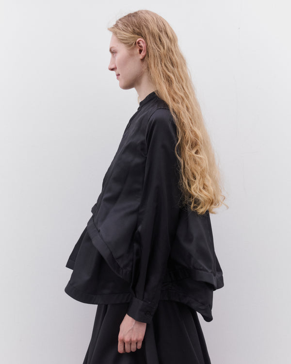 Noir Kei Ninomiya - Women's Double Layer Collarless Blouse - (Black)
