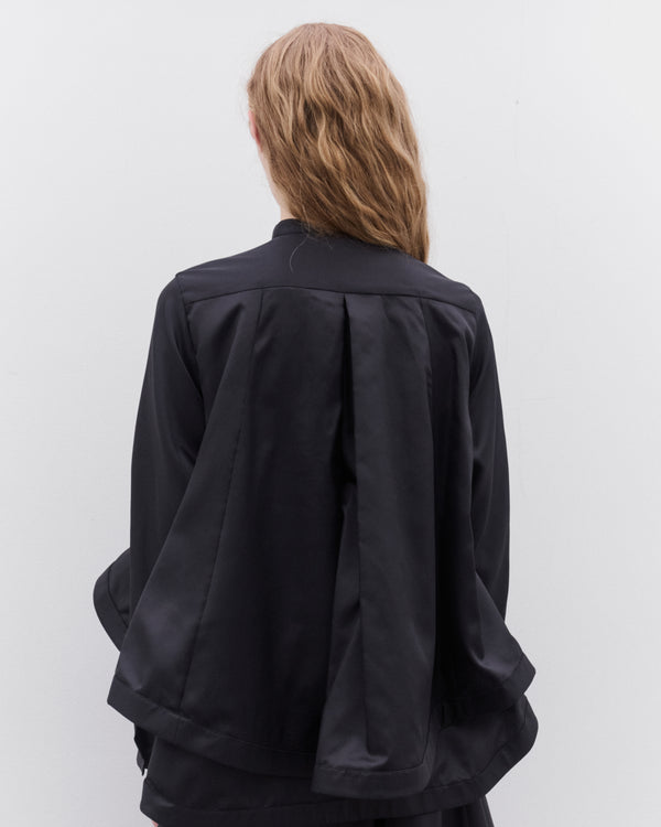 Noir Kei Ninomiya - Women's Double Layer Collarless Blouse - (Black)