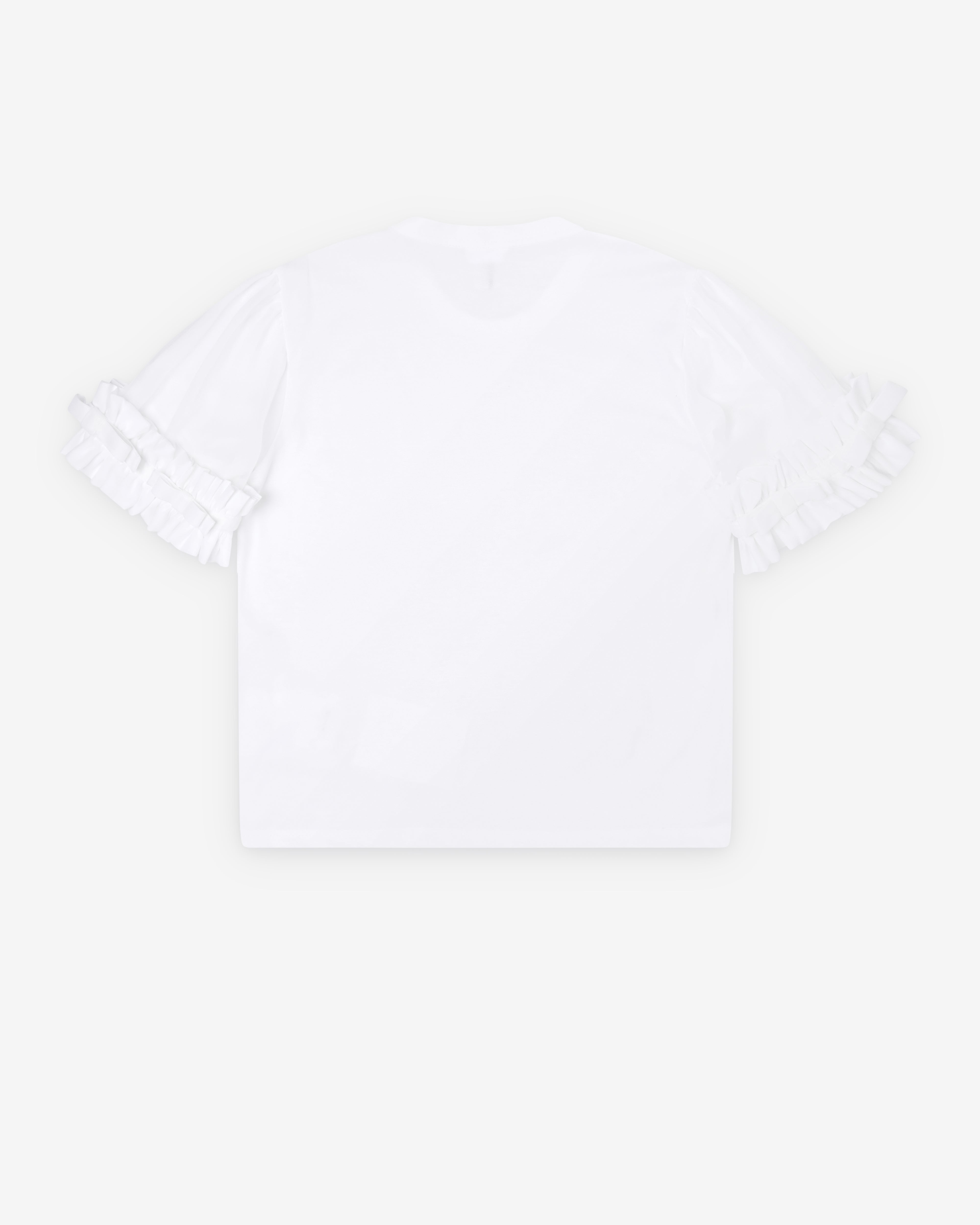 Noir Kei Ninomiya: Women's Ruffle Sleeve T-Shirt (White) | Dover