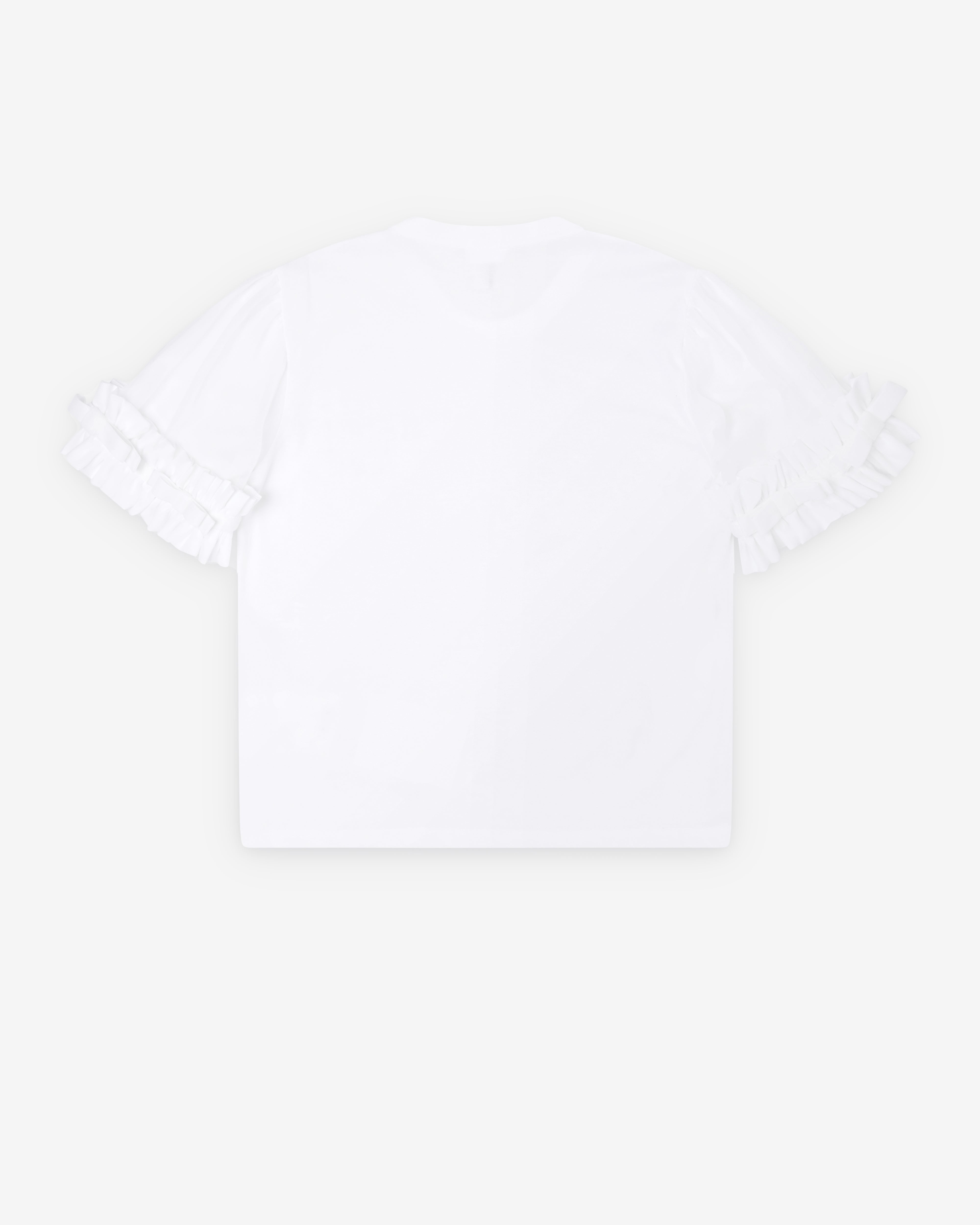 Noir Kei Ninomiya: Women's Ruffle Sleeve T-Shirt (White) | Dover Noir Kei Ninomiya: Women's Ruffle Sleeve T-Shirt (White) | Dover