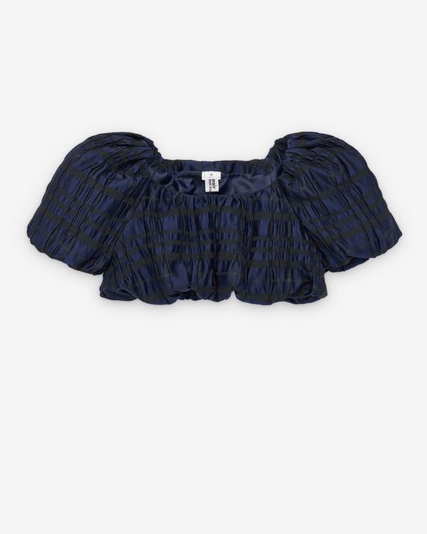 Noir Kei Ninomiya - Women's Gathered Weave Blouse - (Navy)