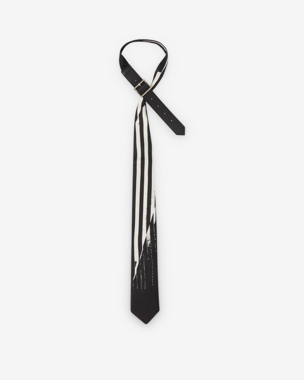 DSM Kei Ninomiya - Printed Stripe Strap Tie - (Black/White)
