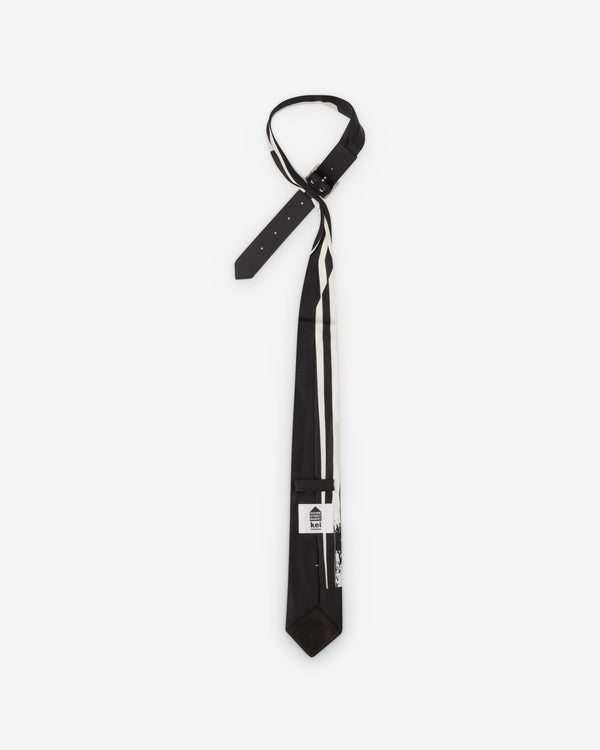 DSM Kei Ninomiya - Printed Stripe Strap Tie - (Black/White)
