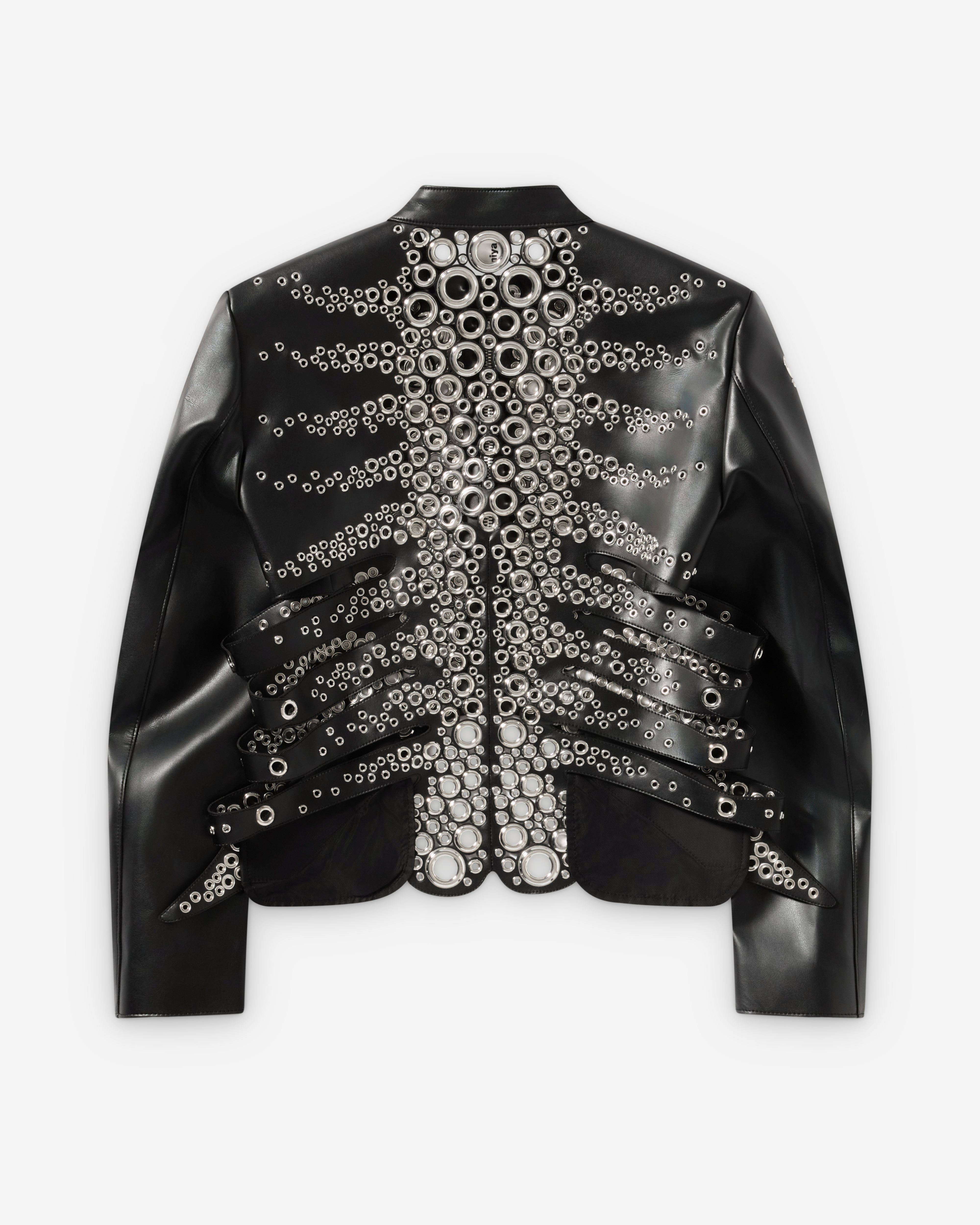 Noir Kei Ninomiya: Women's Skeletal Eyelet Jacket (Black) | Dover