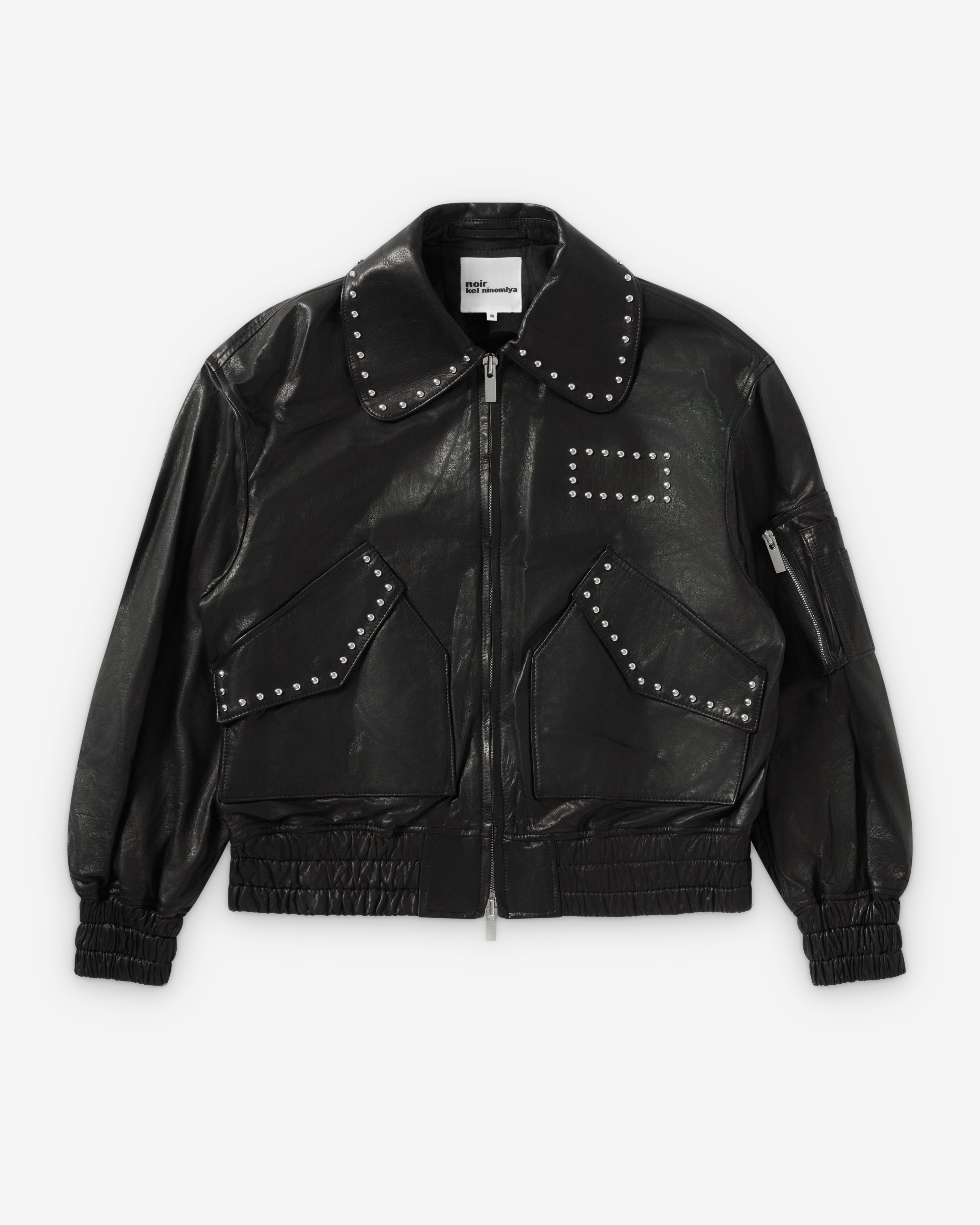 ジャケット・アウター Noir kei ninomiya Noir Kei Ninomiya: Women's Studded Leather Jacket (Black) | Dover