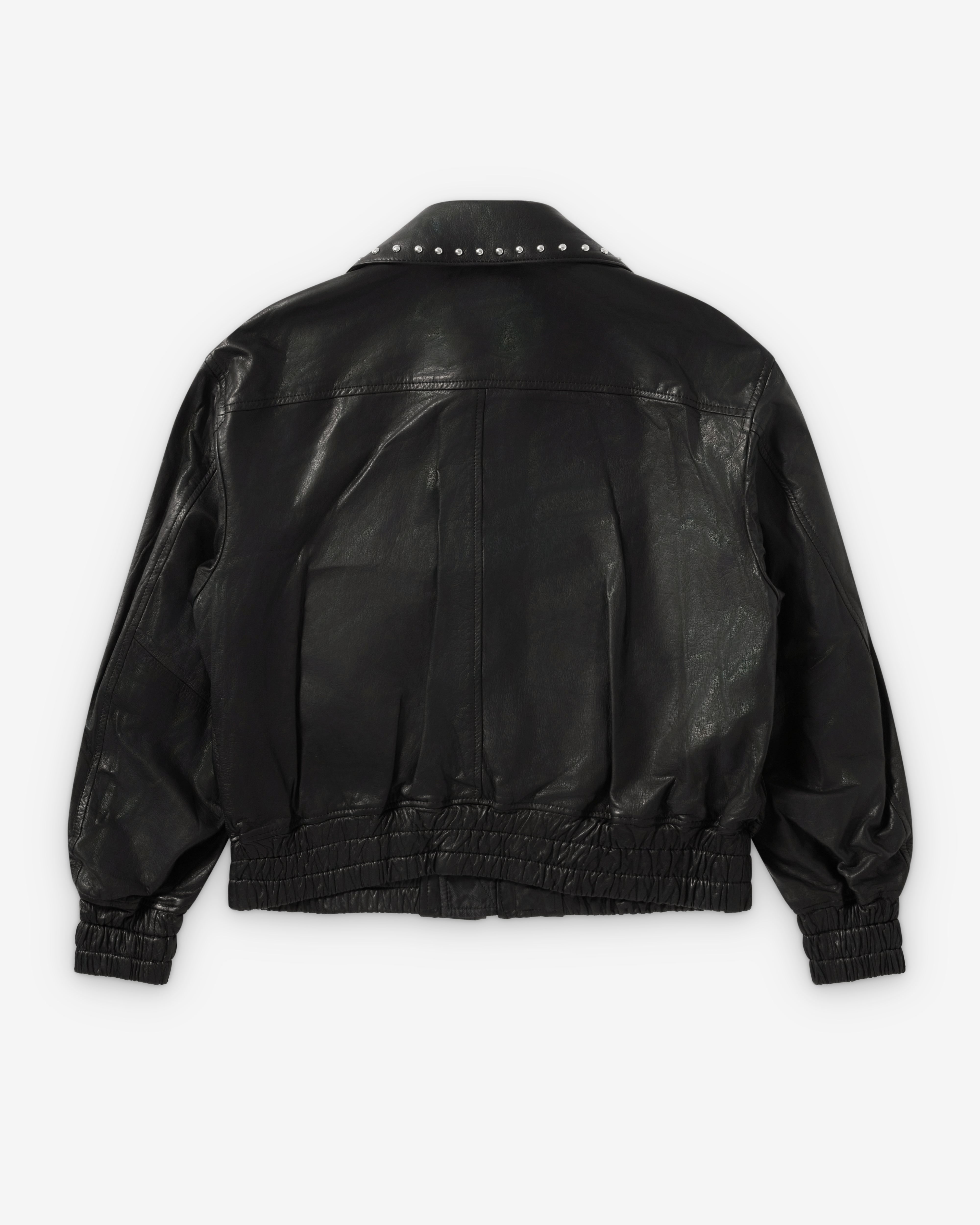 Noir Kei Ninomiya: Women's Studded Leather Jacket (Black) | Dover