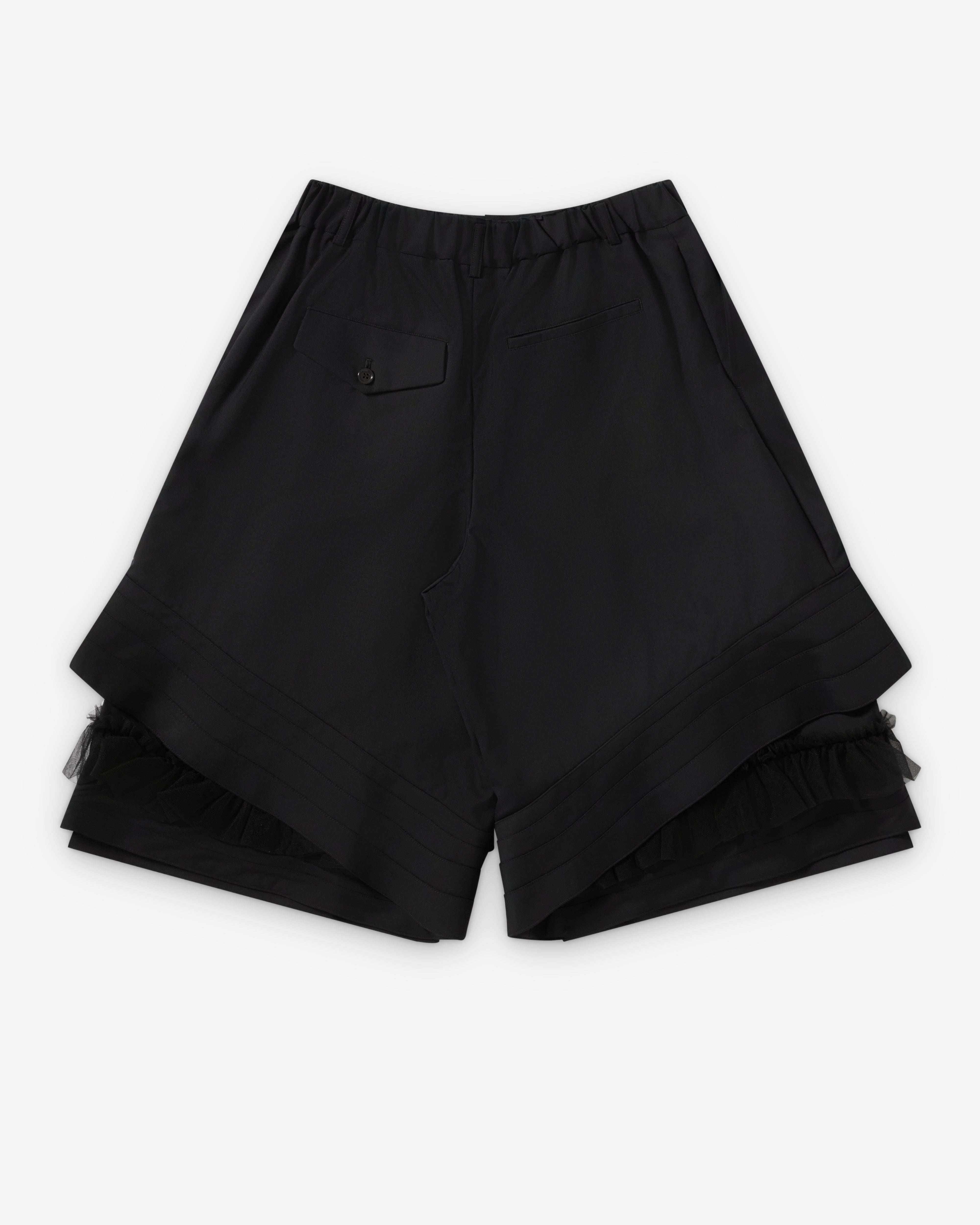 Noir Kei Ninomiya: Women's Tiered Tulle Shorts (Black) | Dover