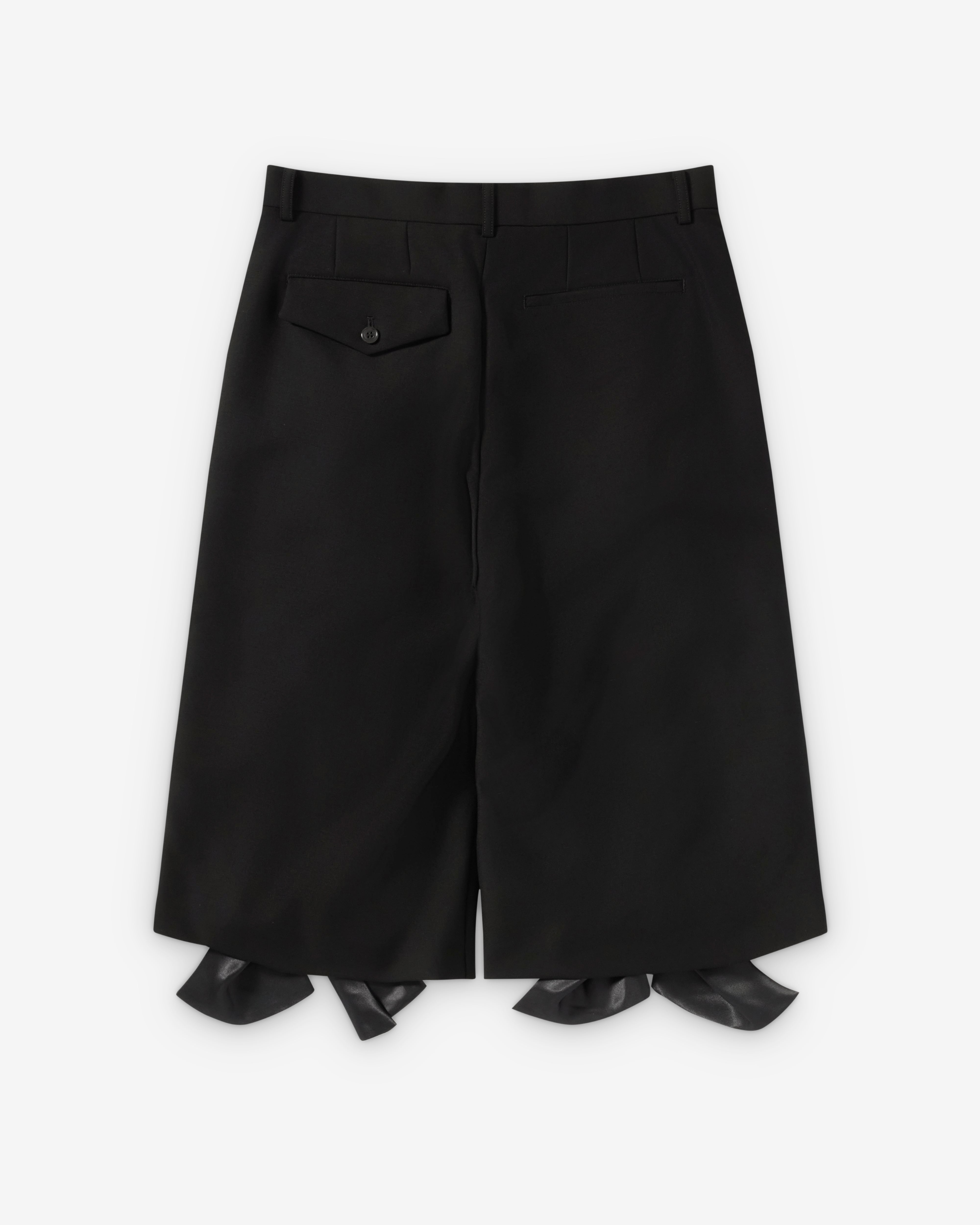 Noir Kei Ninomiya: Women's Cropped Zip Ruffle Trousers (Black