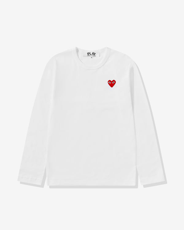 Play - Red Heart Long Sleeve T-Shirt - (White)
