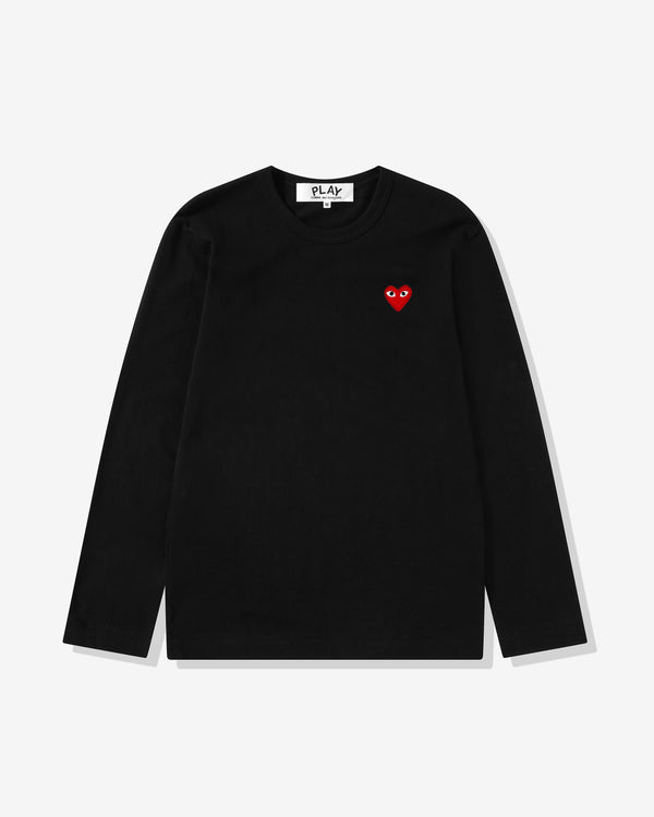 Play - Red Heart Long Sleeve T-Shirt - (Black)
