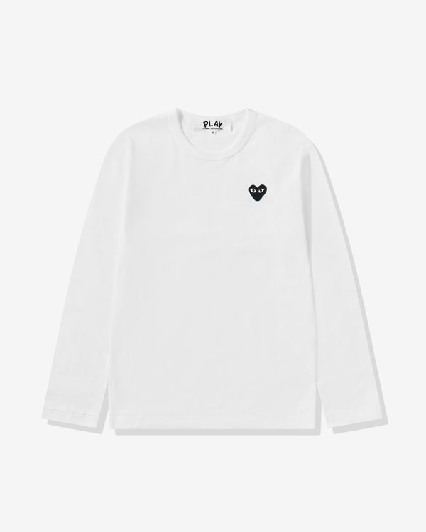 Play - Black Heart Long Sleeve T-Shirt - (White)