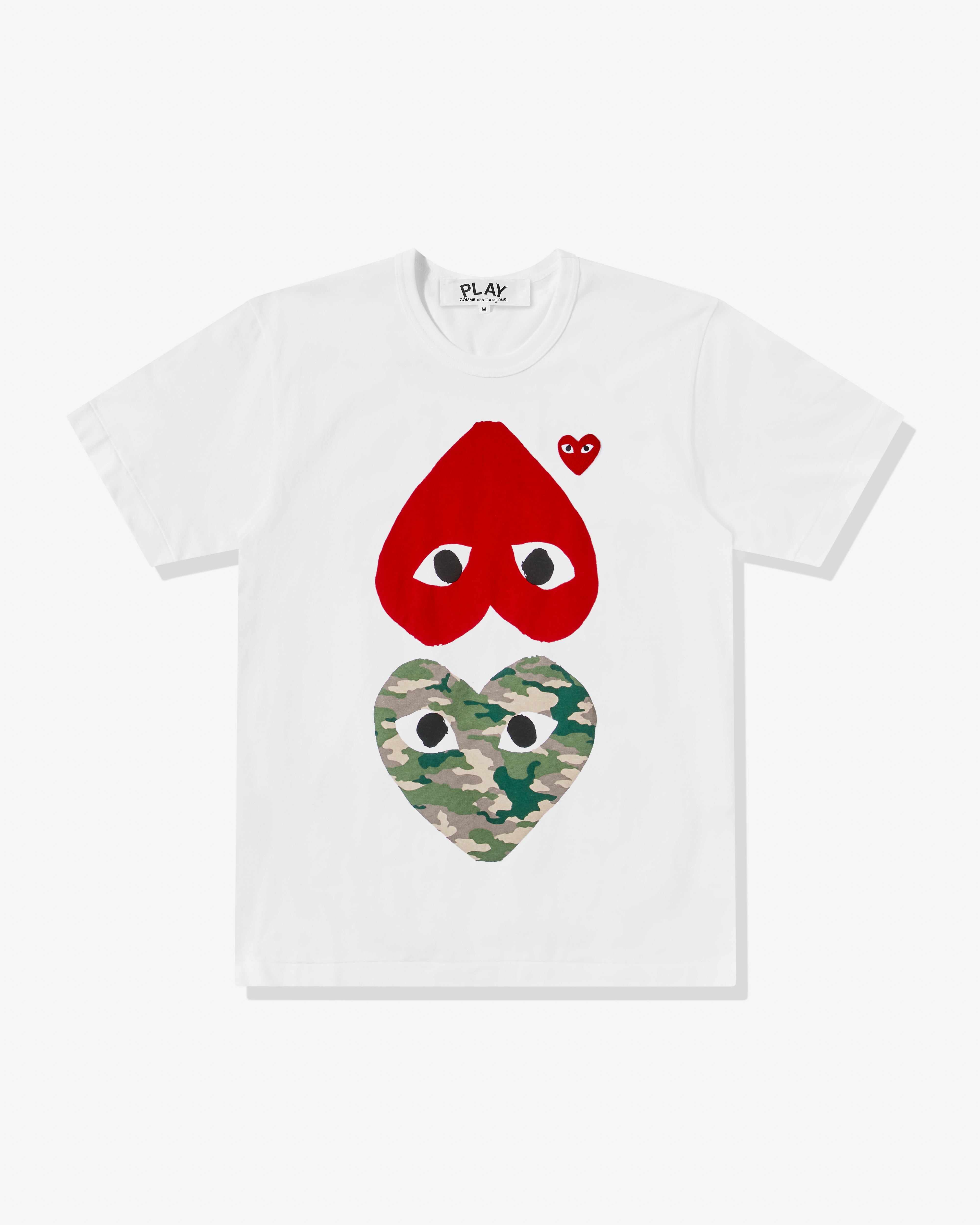 Play Camouflage With Upside Down Heart T Shirt White