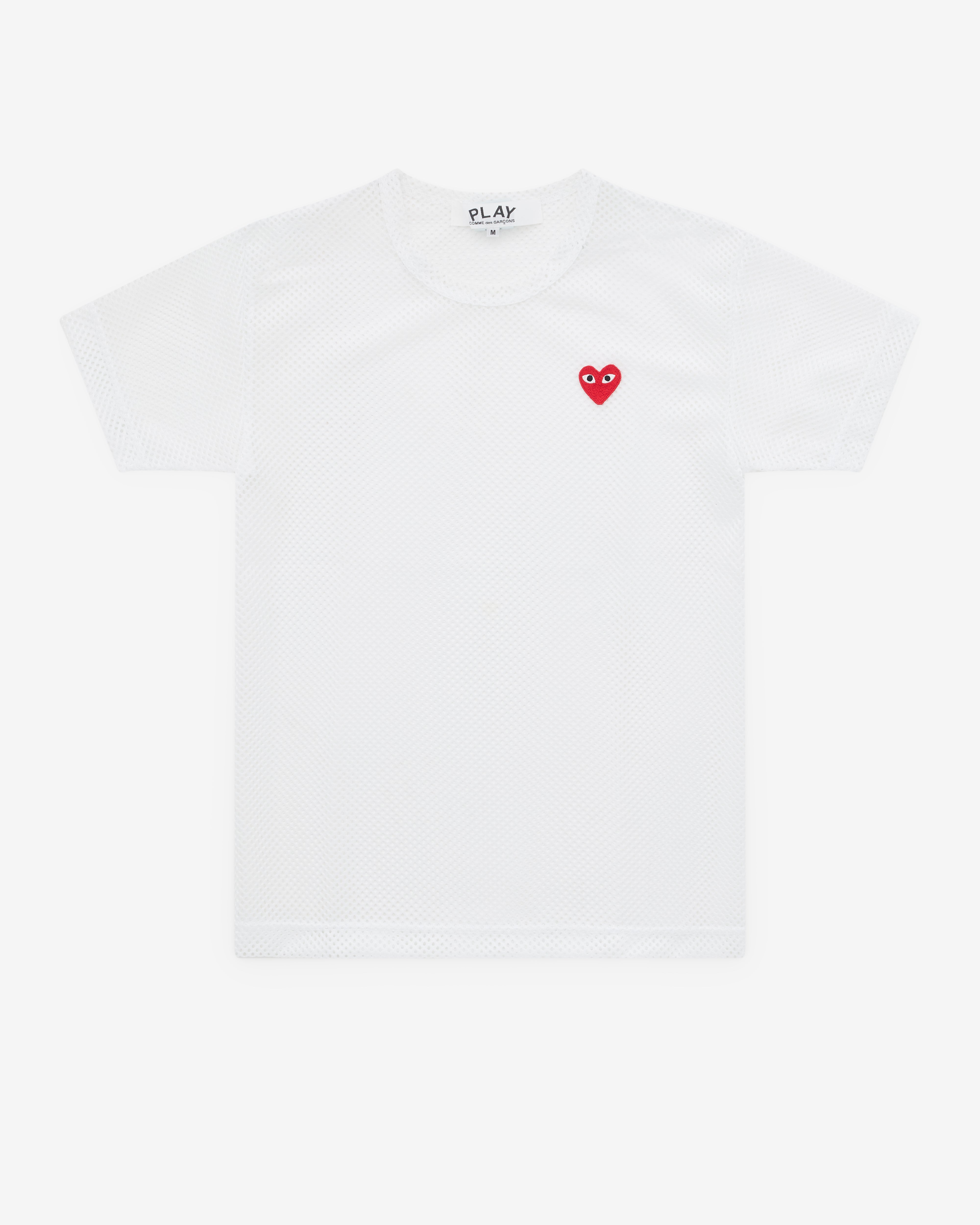 Play: Mesh T-Shirt Red Heart (White) | Dover Street Market London