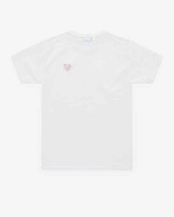 Play - Mesh T-Shirt Red Heart - (White)