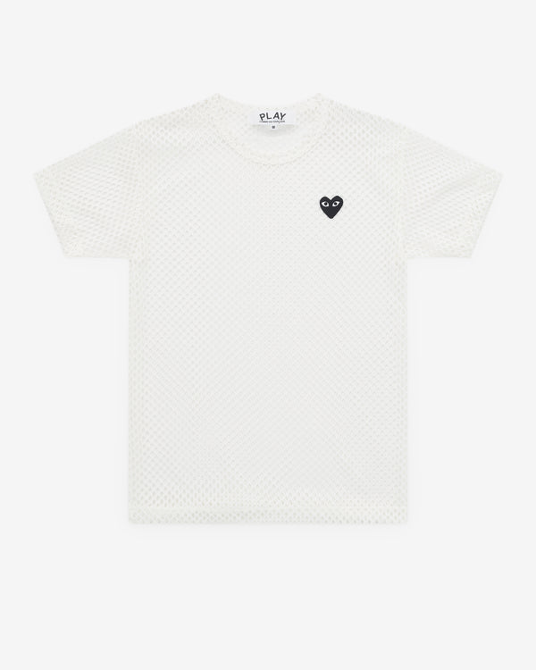Play - Mesh T-Shirt Black Heart - (White)