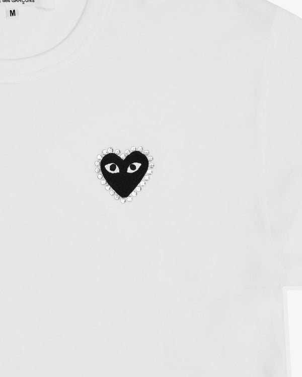 Play - Rhinestone Heart T-Shirt - (White/Black)