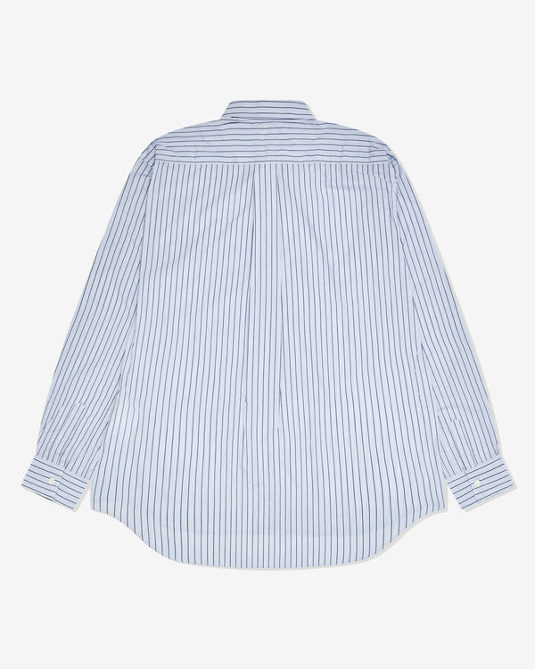 CDG Shirt Forever - Wide Fit Cotton Shirt - (Blue Stripe)