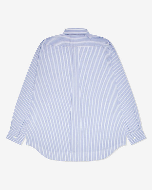 CDG Shirt Forever - Wide Fit Cotton Shirt - (Blue Contrast Stripe)