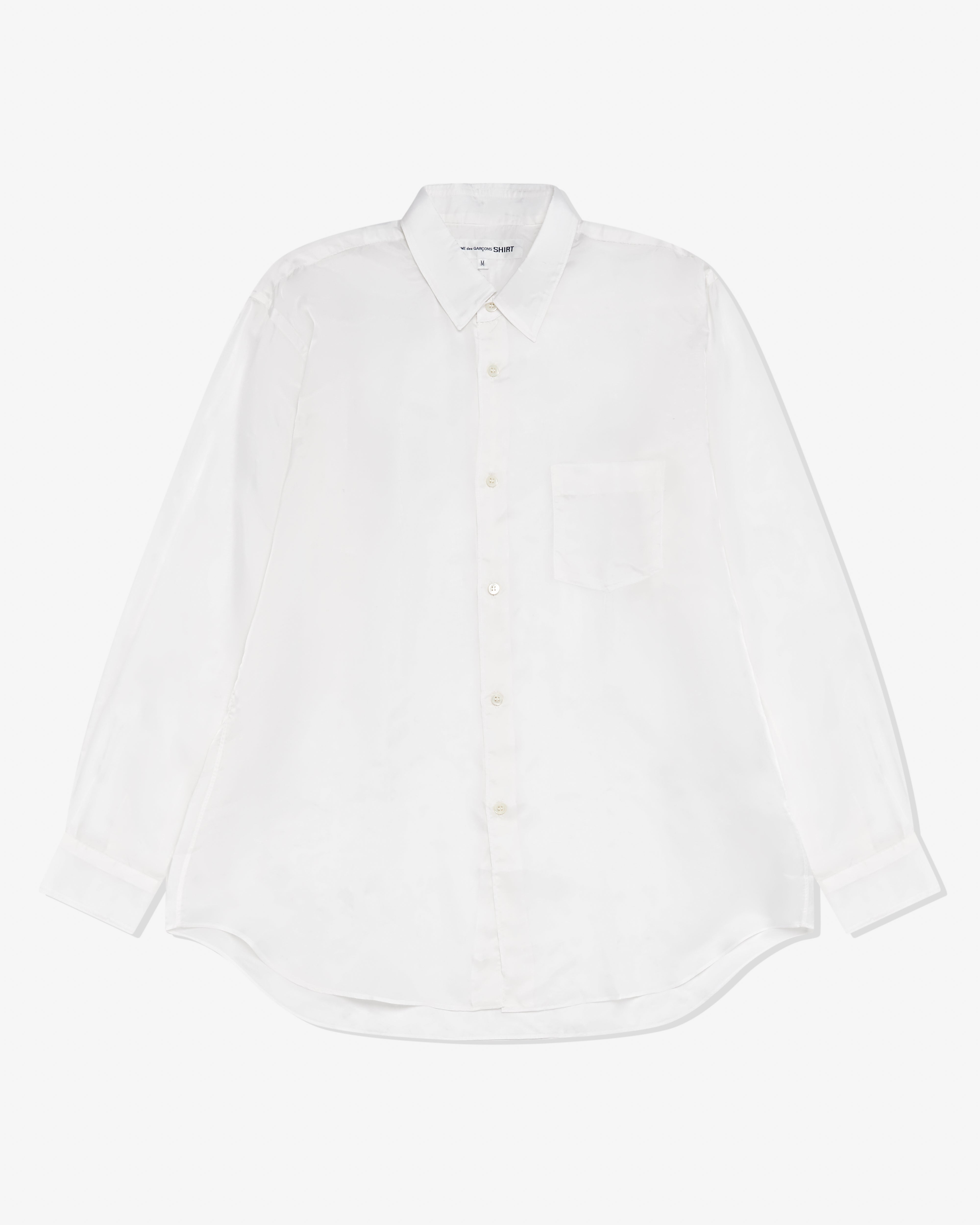 CDG Shirt Forever: Classic Fit Cupro Shirt (White) | DSML E-SHOP