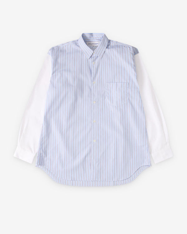 CDG Shirt Forever - Classic Fit Stripe & Poplin Shirt - (White/Stripe 5)