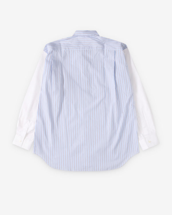 CDG Shirt Forever - Classic Fit Stripe & Poplin Shirt - (White/Stripe 5)