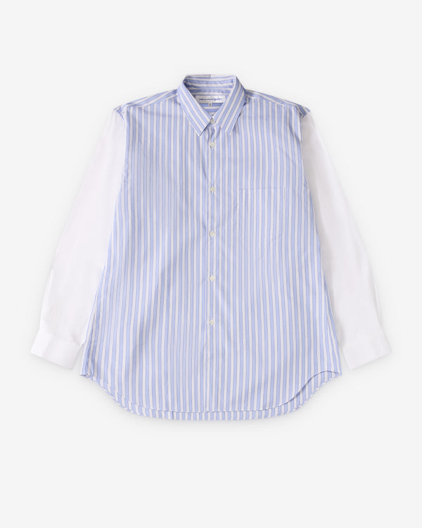 CDG Shirt Forever - Classic Fit Stripe & Poplin Shirt - (White/Stripe 6)