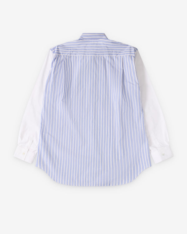 CDG Shirt Forever - Classic Fit Stripe & Poplin Shirt - (White/Stripe 6)
