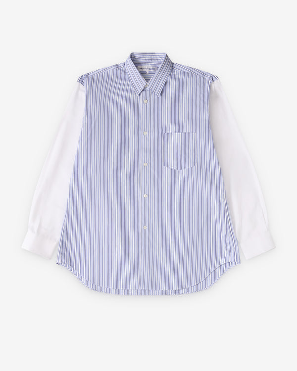 CDG Shirt Forever - Classic Fit Stripe & Poplin Shirt - (White/Stripe 8)