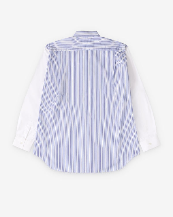 CDG Shirt Forever - Classic Fit Stripe & Poplin Shirt - (White/Stripe 8)