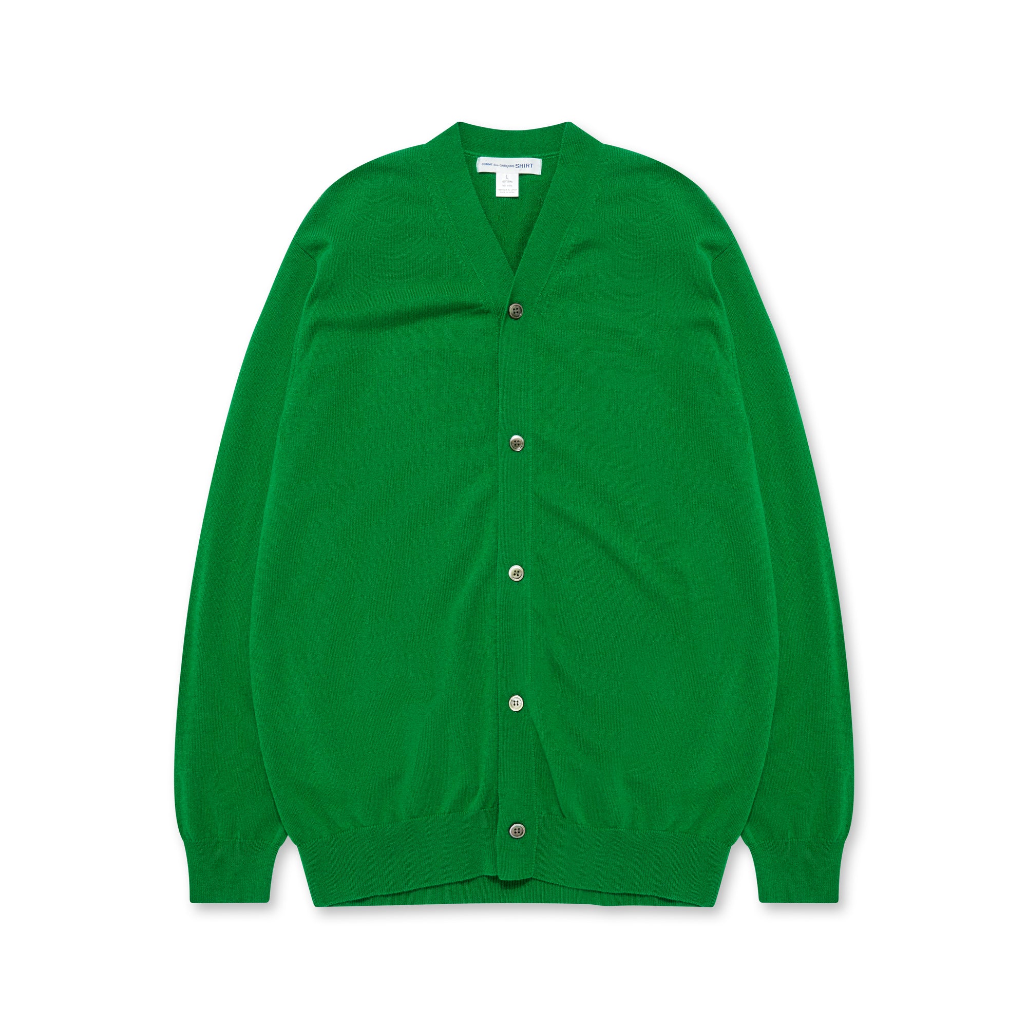 CDG Shirt - Men's Wool Cardigan - (Green) view 5