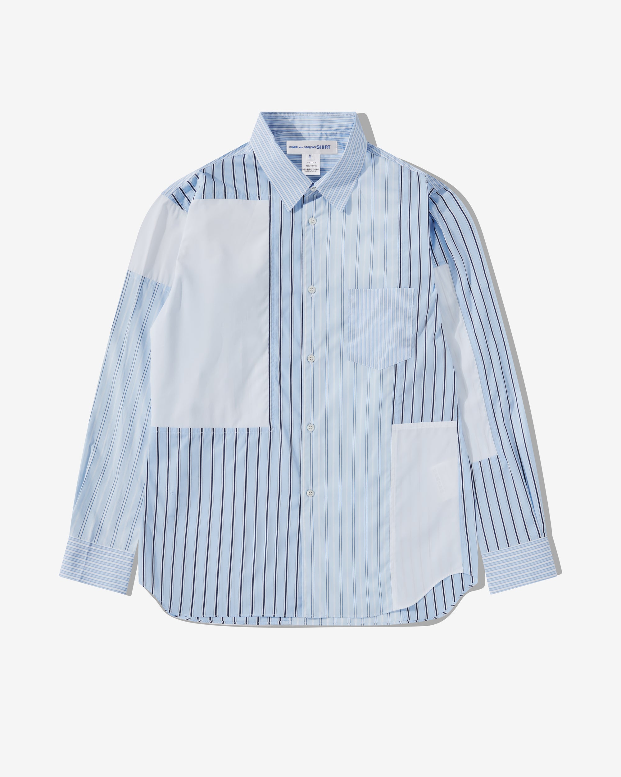 CDG Shirt - Men's Cotton Stripe Poplin Shirt - (White) view 1