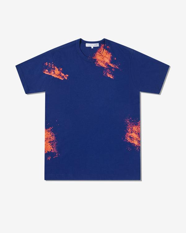CDG Shirt - Men's Hand Print T-Shirt - (Blue/Orange)