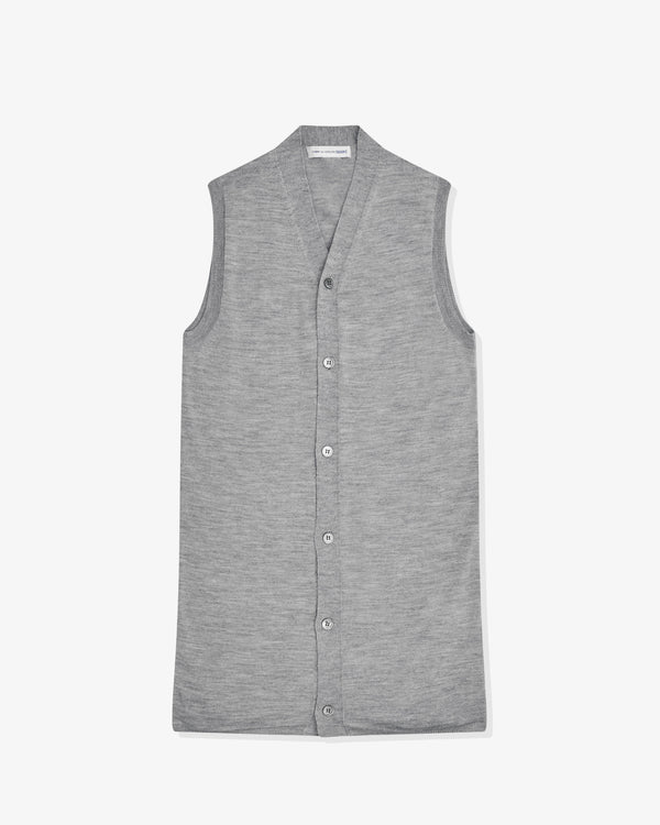 CDG Shirt - Men's Long V-Neck Cardigan - (Grey)