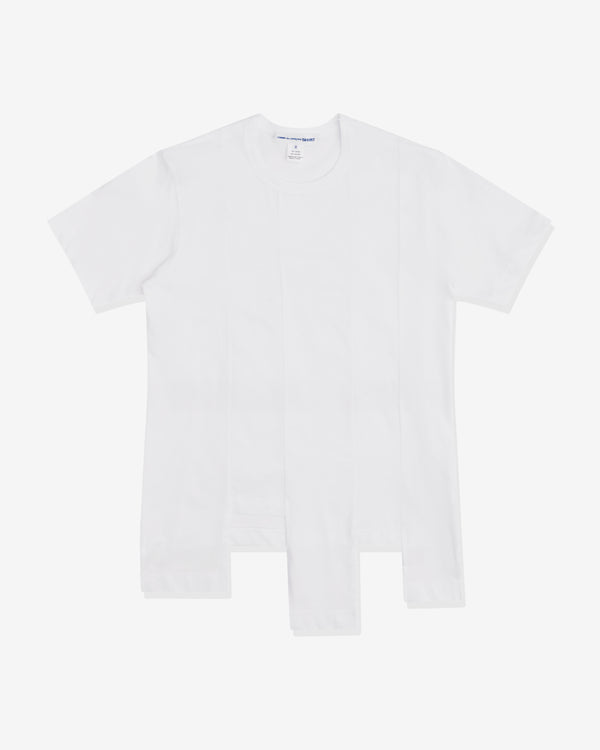 CDG Shirt - Men's Oversized Asymmetric Hem T-Shirt - (White)