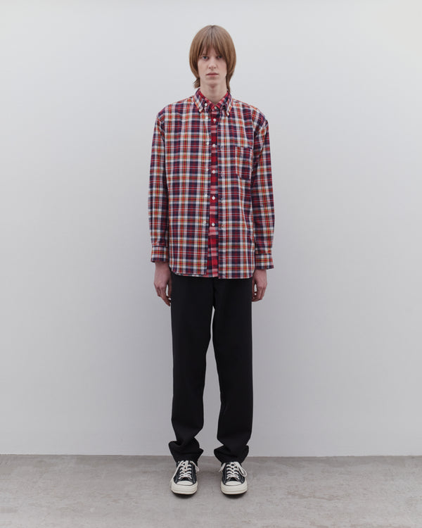 CDG Shirt - Men’s Slim Fit Tartan Shirt - (Red)