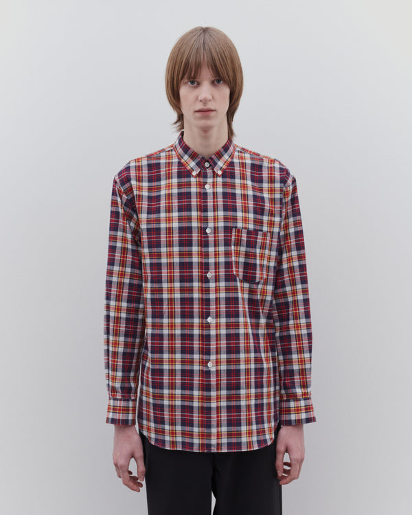 CDG Shirt - Men’s Slim Fit Tartan Shirt - (Red)