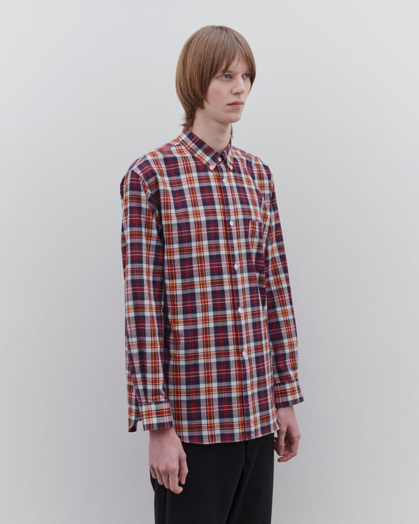 CDG Shirt - Men’s Slim Fit Tartan Shirt - (Red)