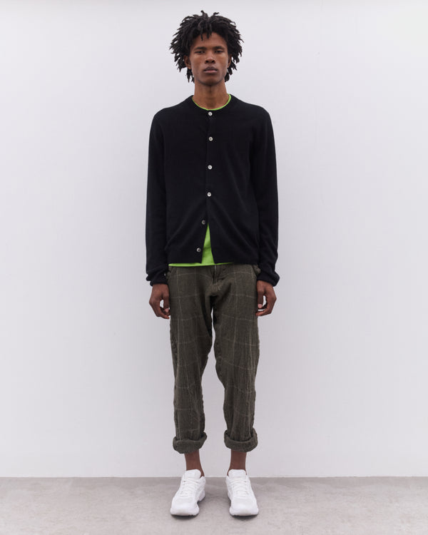 CDG Shirt - Men’s Round Neck Cardigan - (Black)