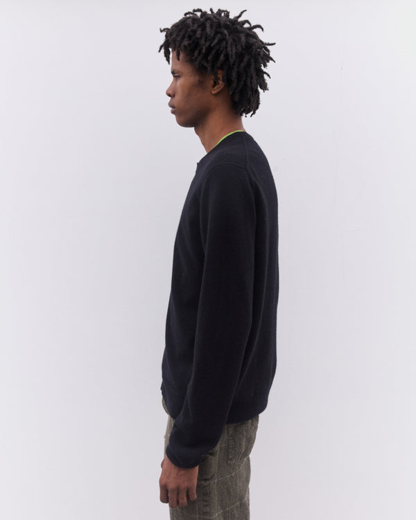 CDG Shirt - Men’s Round Neck Cardigan - (Black)