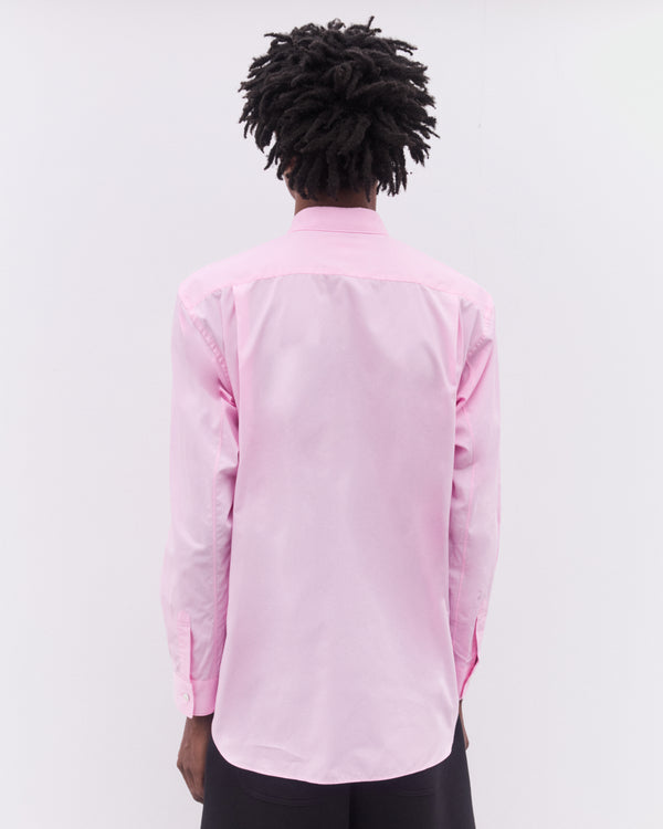 CDG Shirt - Men’s Gingham Patchwork Panelled Shirt - (Pink)
