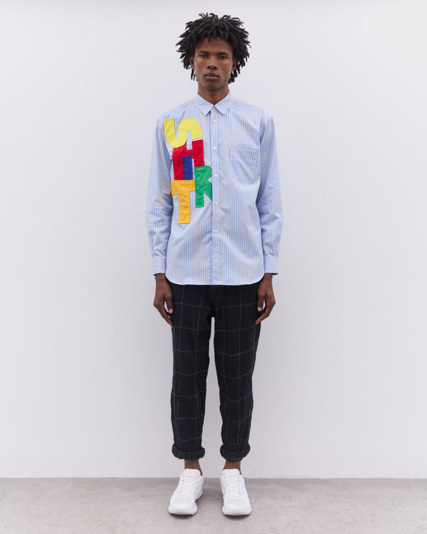 CDG Shirt - Men’s 'Shirt' Pinstripe Shirt - (Blue)