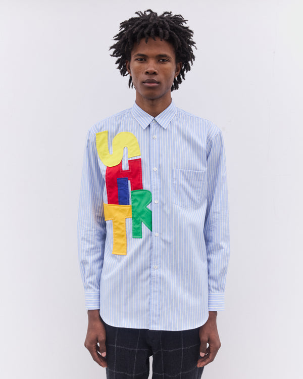 CDG Shirt - Men’s 'Shirt' Pinstripe Shirt - (Blue)