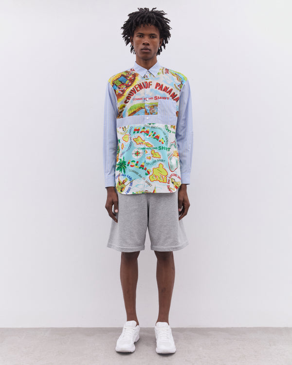 CDG Shirt - Men’s Striped Souvenir Shirt - (Blue)