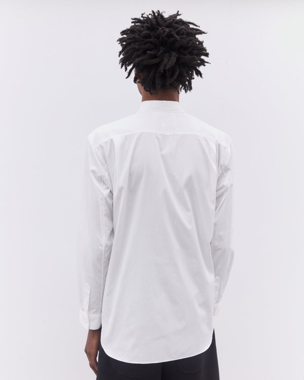CDG Shirt - Men’s Stripe Patchwork Shirt - (Blue/White)