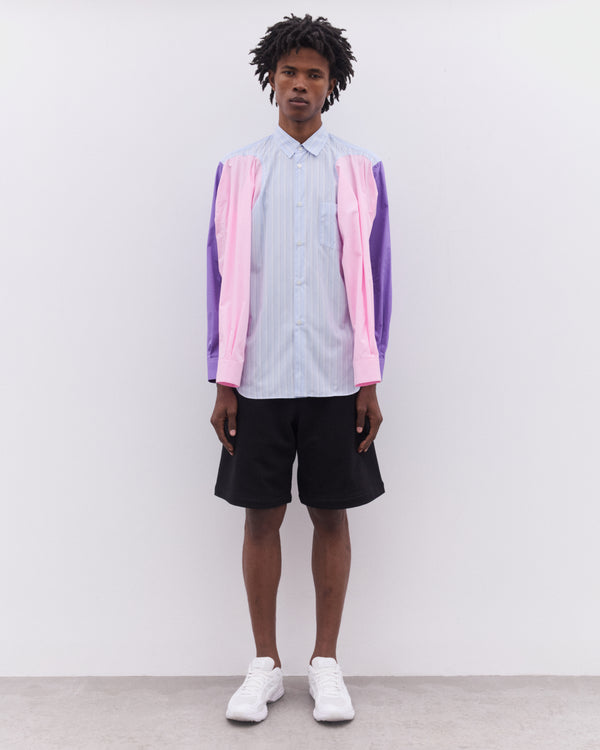 CDG Shirt - Men’s Striped Quad Sleeve Shirt - (Blue/Purple/Pink)
