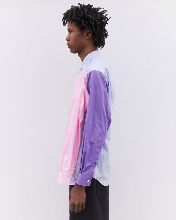 CDG Shirt - Men’s Striped Quad Sleeve Shirt - (Blue/Purple/Pink)