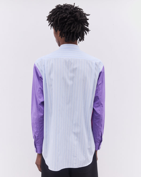 CDG Shirt - Men’s Striped Quad Sleeve Shirt - (Blue/Purple/Pink)